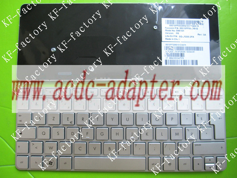New HP MINI 210-2000 French Silver Keyboard SN5103 622344-051